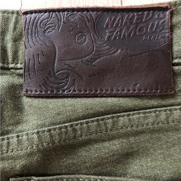 Naked & Famous Denim Skinny Guy Green Stretch Jeans Size 30 - Picture 16 of 16